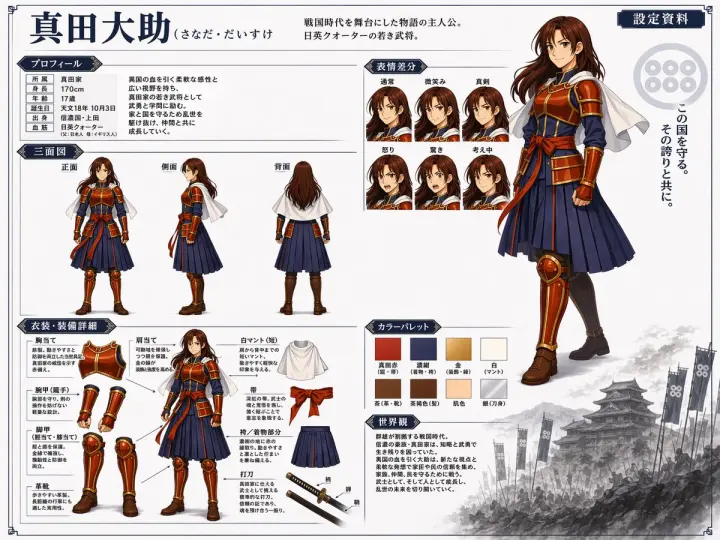 Anime Character Reference Sheet generated from a GPT Image 2 prompt