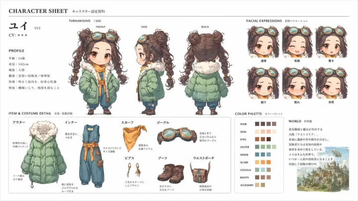 Official Character Sheet (JP) generated from a GPT Image 2 prompt