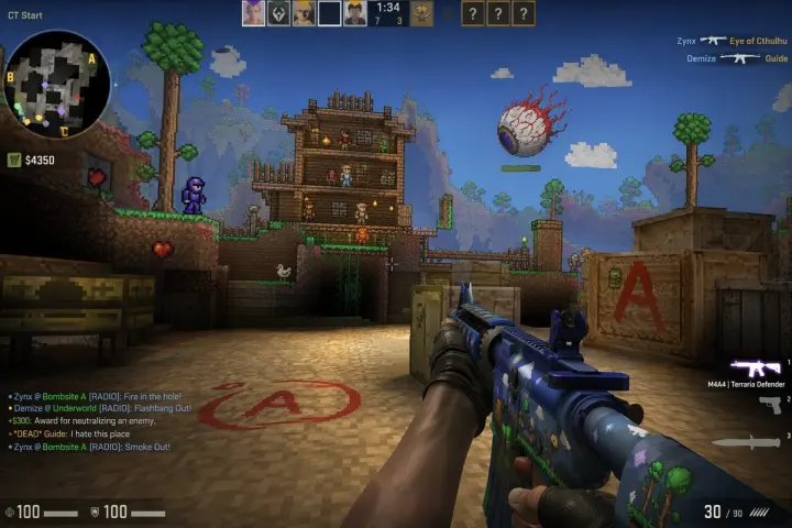 Counter-Strike x Terraria Screenshot Mashup generated from a GPT Image 2 prompt