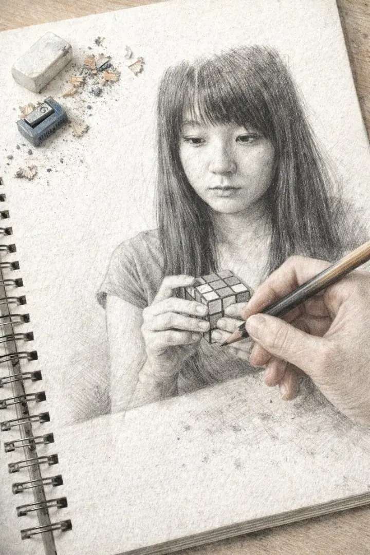 错视画风格速写绘图 generated from a GPT Image 2 prompt