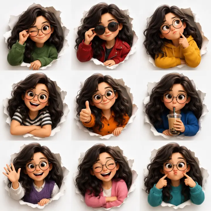 3D Animated Character Expression Grid generated from a GPT Image 2 prompt