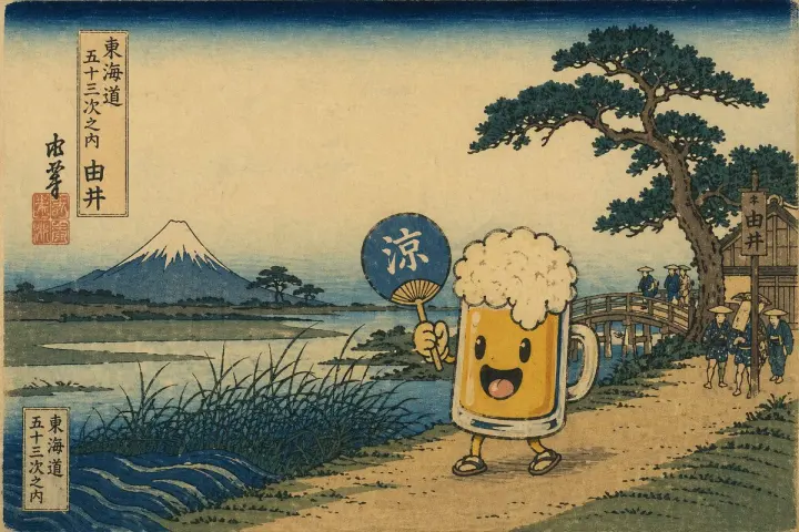 Ukiyo-e Mascot Landscape generated from a GPT Image 2 prompt