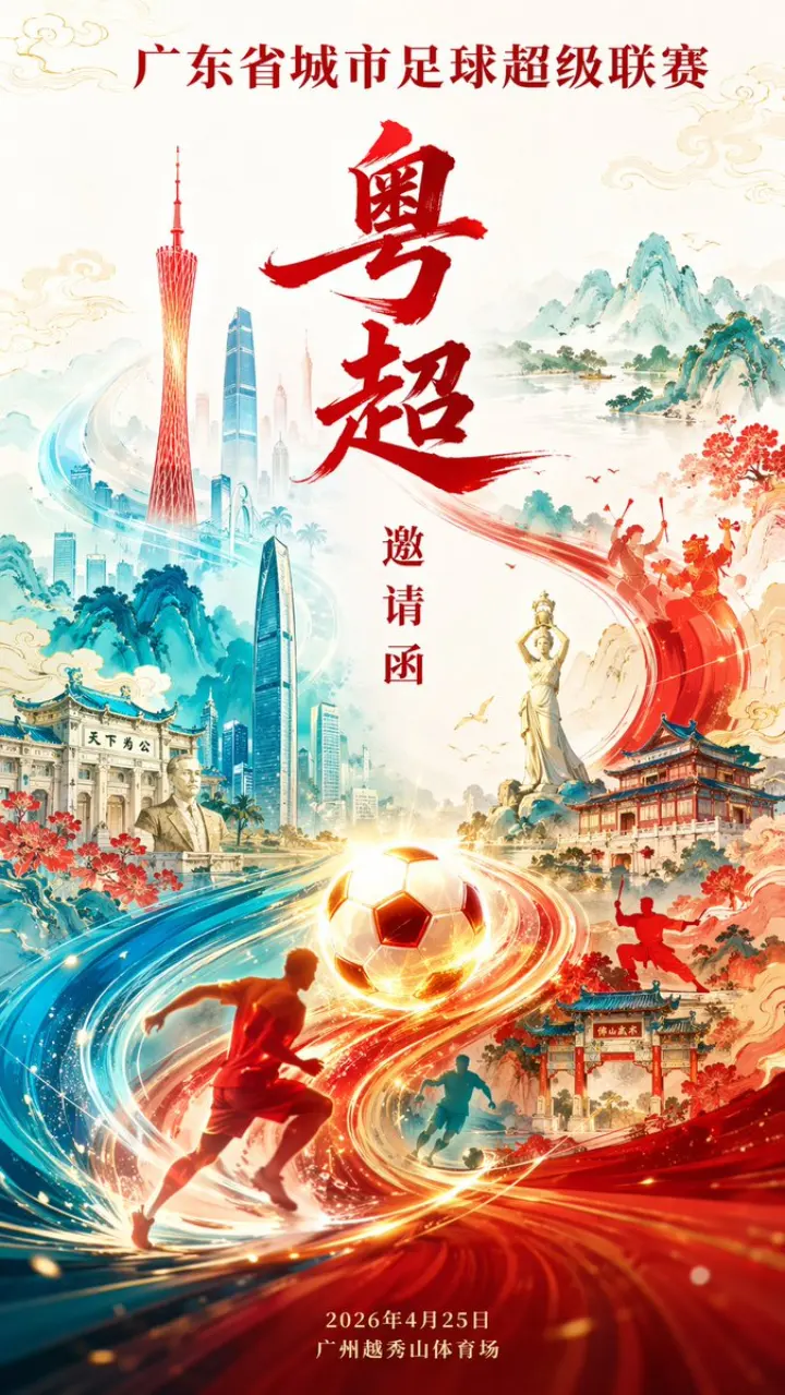 Guangdong Super League Invitation Poster generated from a GPT Image 2 prompt