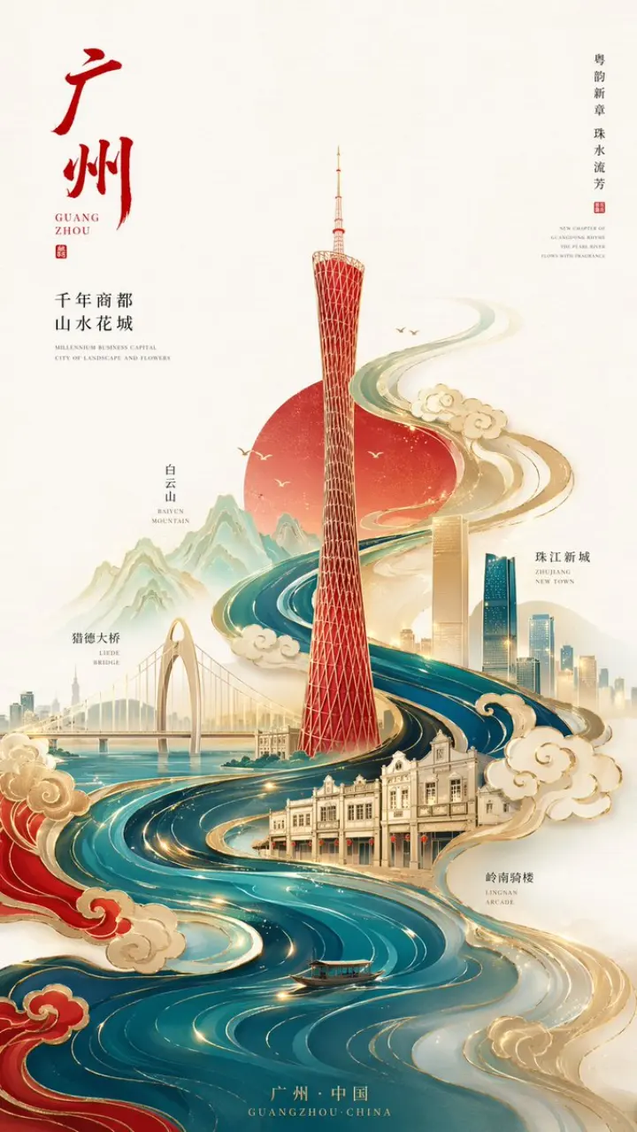 极简城市海报提示词 generated from a GPT Image 2 prompt