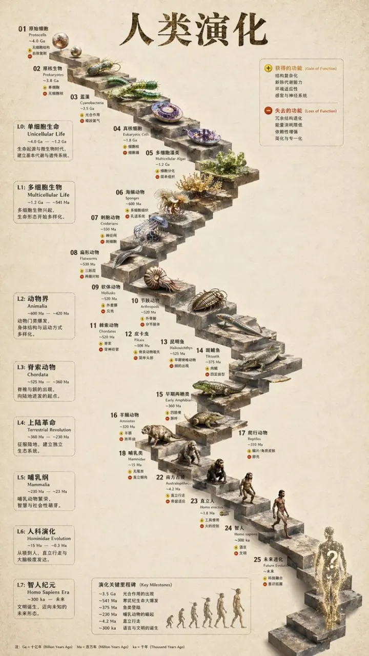 3D 石阶演化信息图 generated from a GPT Image 2 prompt