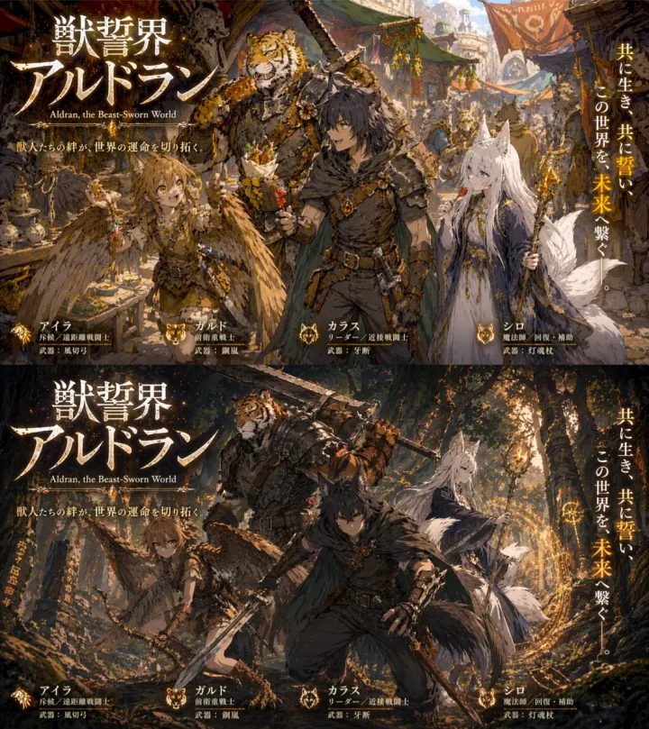 双联画幅 RPG 概念艺术 generated from a GPT Image 2 prompt