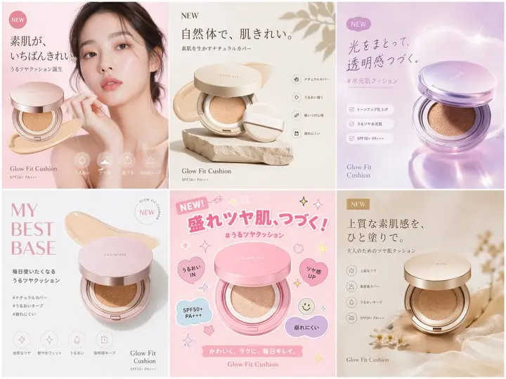 Cosmetic Ad Banner Grid generated from a GPT Image 2 prompt