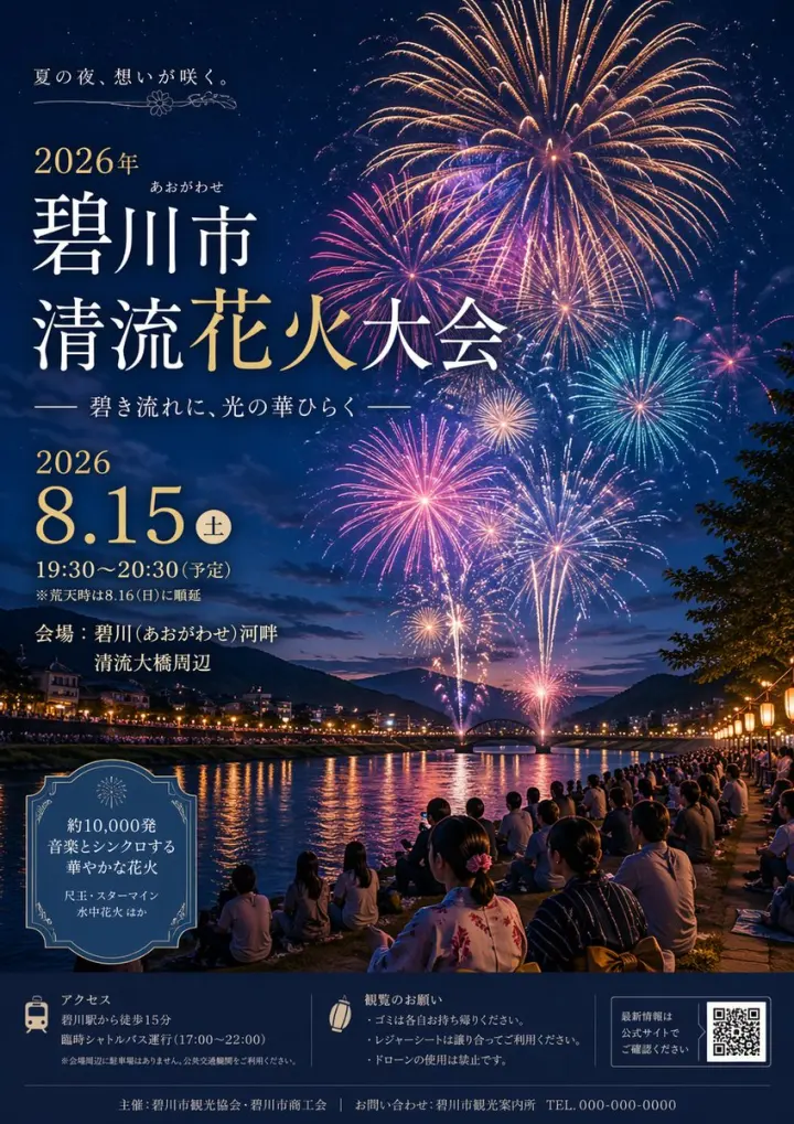 Japanese Fireworks Festival Poster generated from a GPT Image 2 prompt