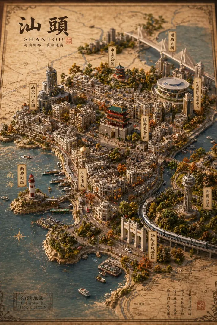 Vintage 3D Miniature City Map generated from a GPT Image 2 prompt