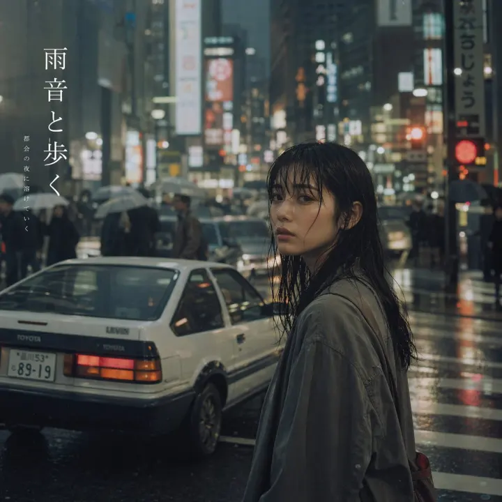 Cinematic Rainy City Portrait with Typography generated from a GPT Image 2 prompt