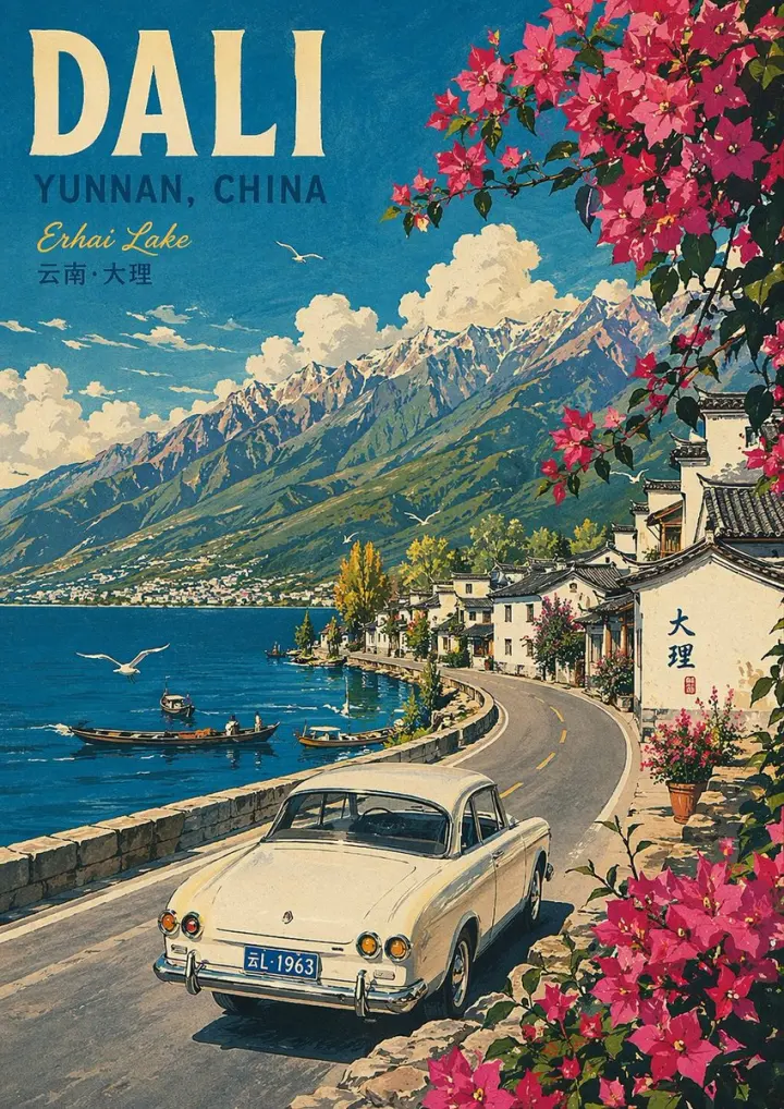 Vintage Travel Poster Illustration generated from a GPT Image 2 prompt