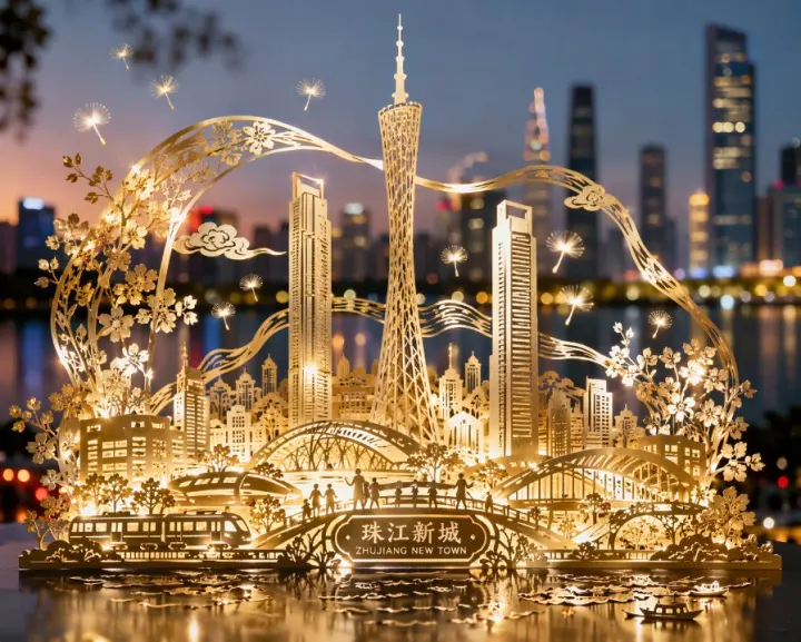 Guangzhou Paper-Cut City Poster generated from a GPT Image 2 prompt