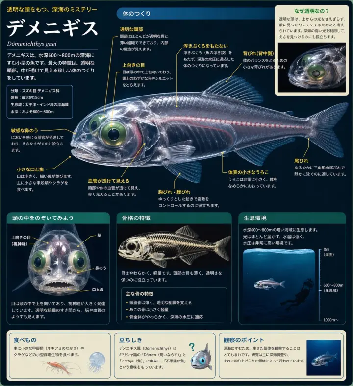 Barreleye Fish Anatomy Encyclopedia generated from a GPT Image 2 prompt