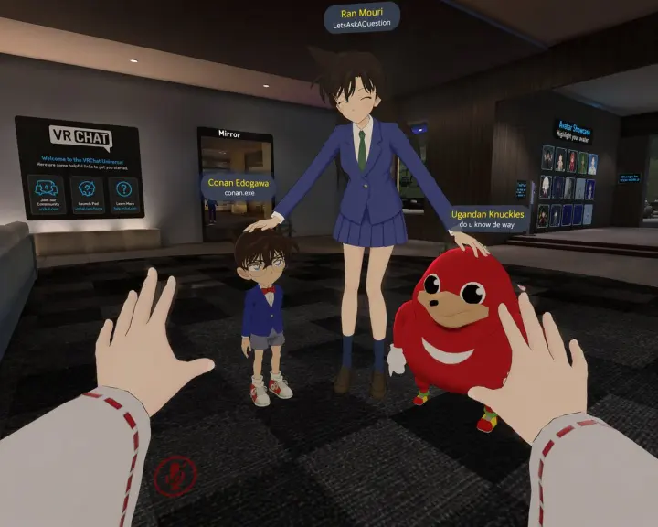 第一人称 VRChat 模因联动截图 generated from a GPT Image 2 prompt