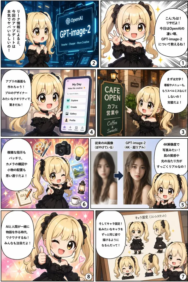 8 格漫画风格信息图 generated from a GPT Image 2 prompt