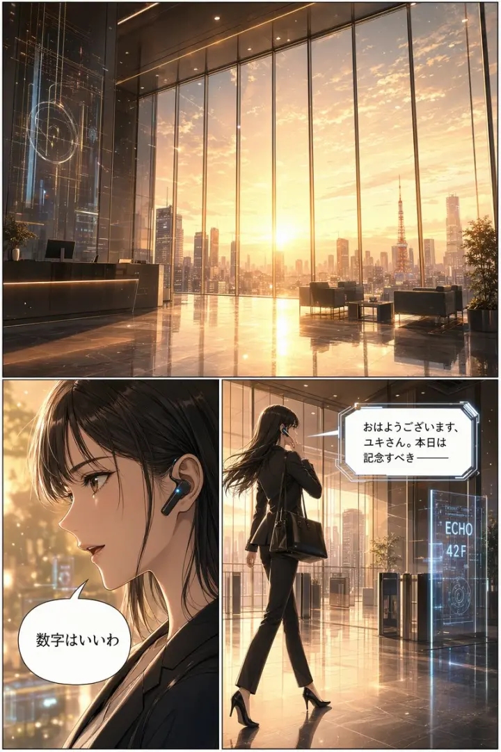 Futuristic Corporate 3-Panel Manga Page generated from a GPT Image 2 prompt