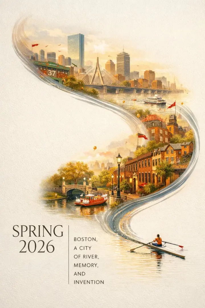 Boston Spring 2026 City Poster AI poster design prompt example