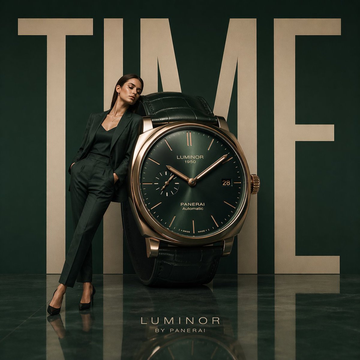 Minimalist luxury watch campaign oversized GPT Image 2 poster design prompt example