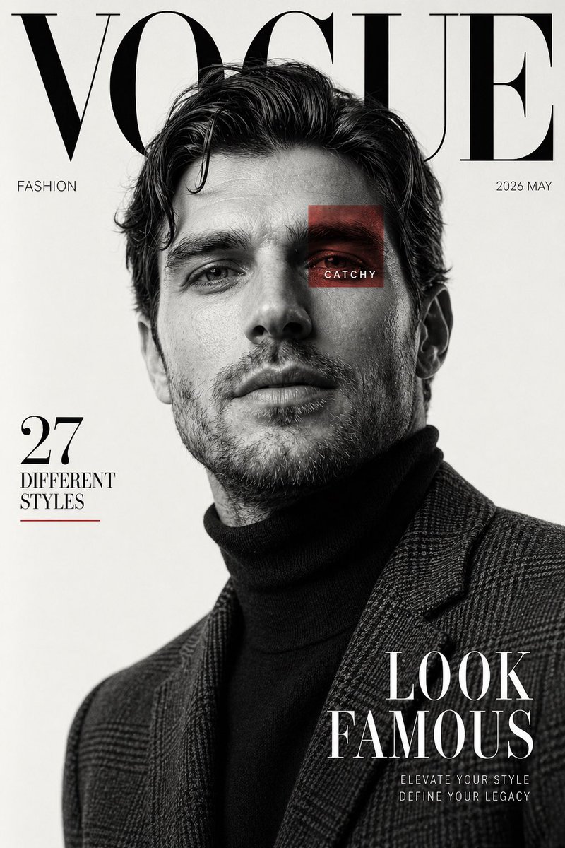 High fashion editorial magazine cover GPT Image 2 portrait prompt example
