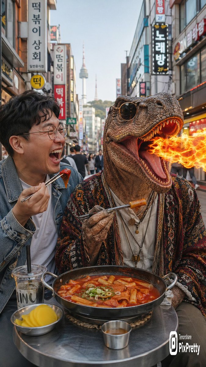 Man wearing glasses humanoid dinosaur GPT Image 2 image prompt example