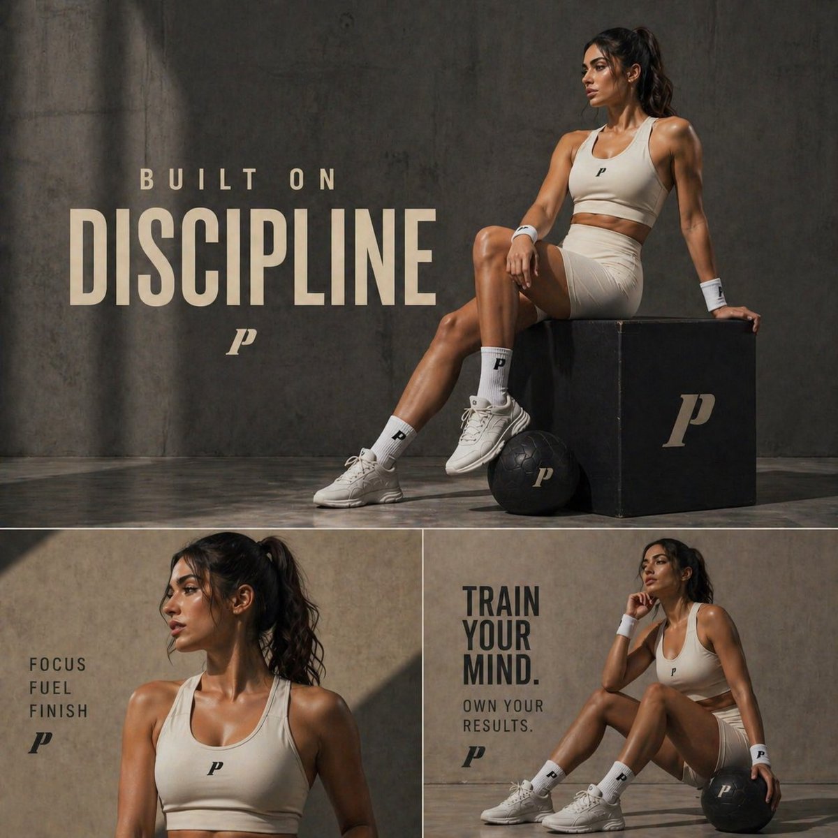 Cinematic luxury fitness editorial warm GPT Image 2 poster design prompt example