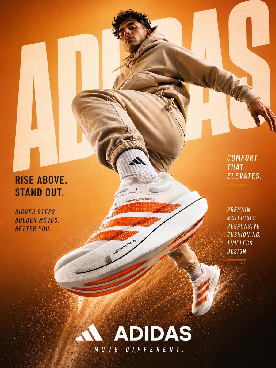 Dynamic sportswear advertisement young athletic GPT Image 2 poster design prompt example