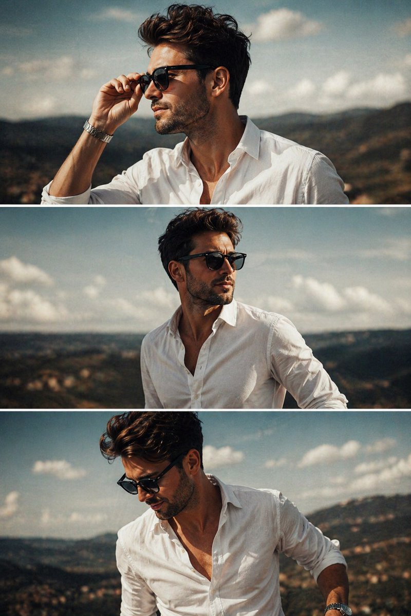 High-contrast cinematic triptych consisting three GPT Image 2 image prompt example