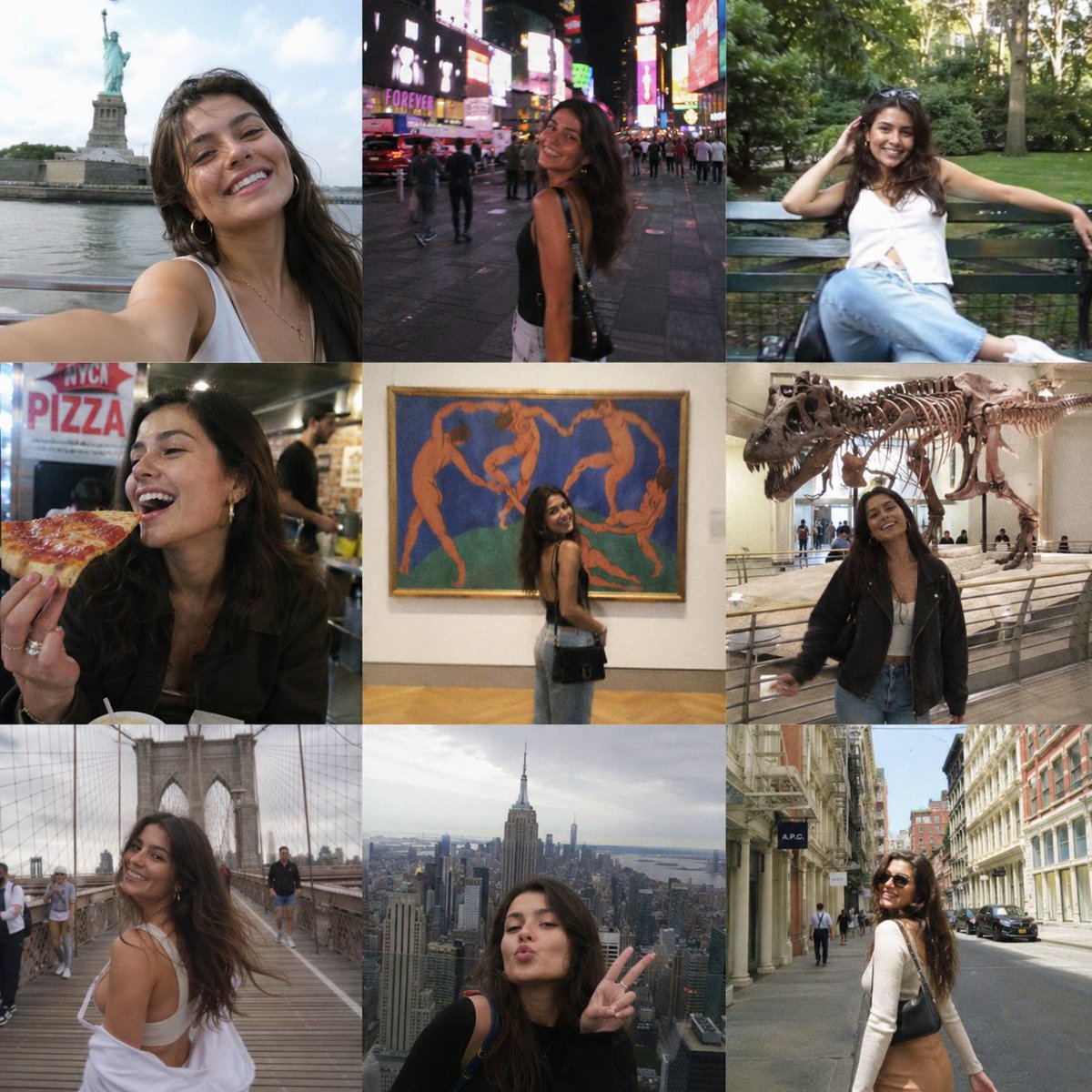 3x3 grid-style attractive female travel GPT Image 2 portrait prompt example