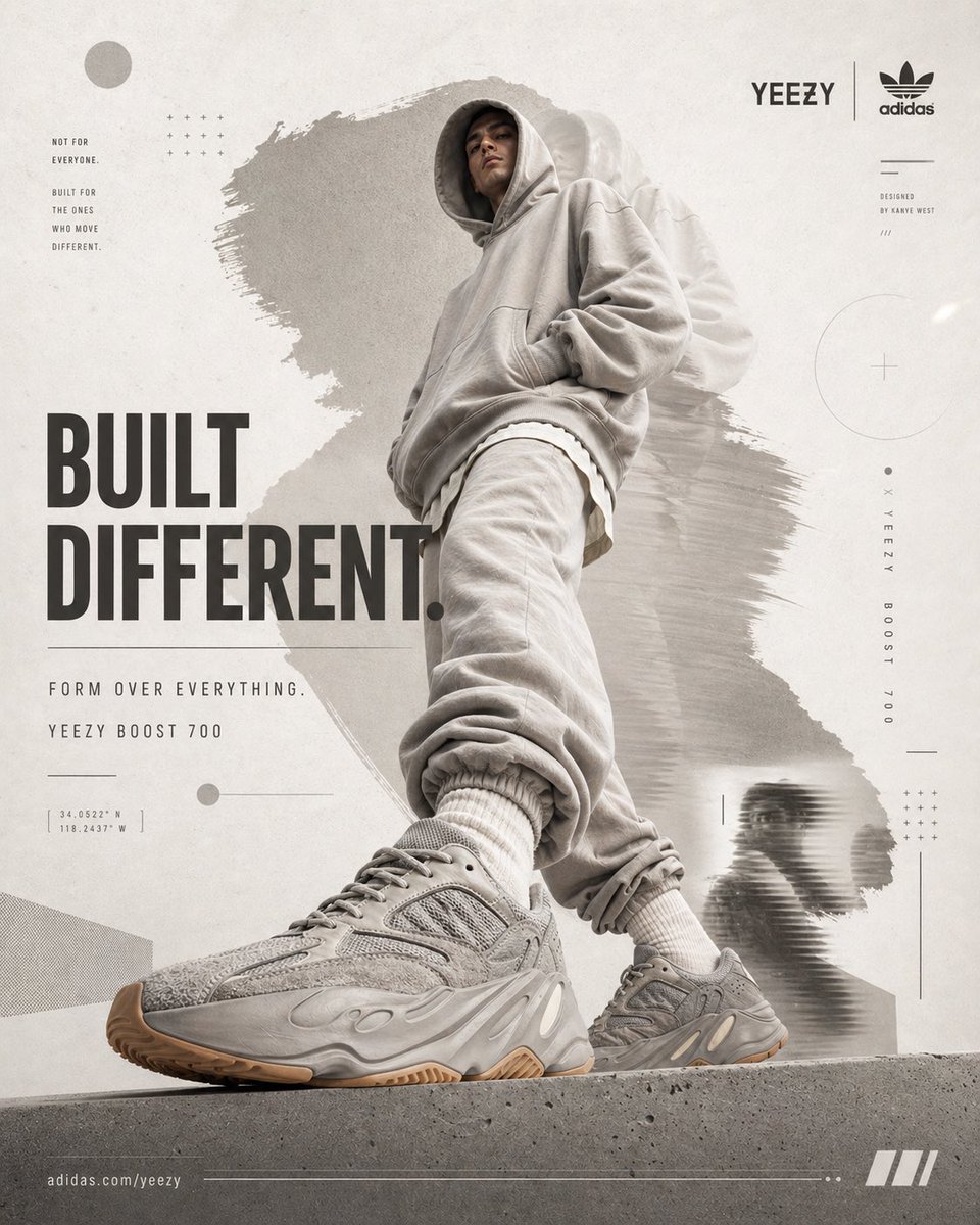 BRAND NAME ADIDAS YEEZY PRODUCT GPT Image 2 poster design prompt example