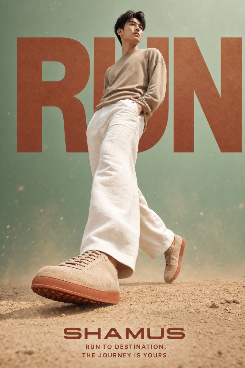 Warm editorial vertical lifestyle sneaker GPT Image 2 poster design prompt example