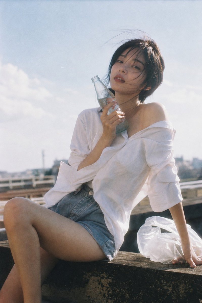 Japanese negative film aesthetic rooftop GPT Image 2 image prompt example
