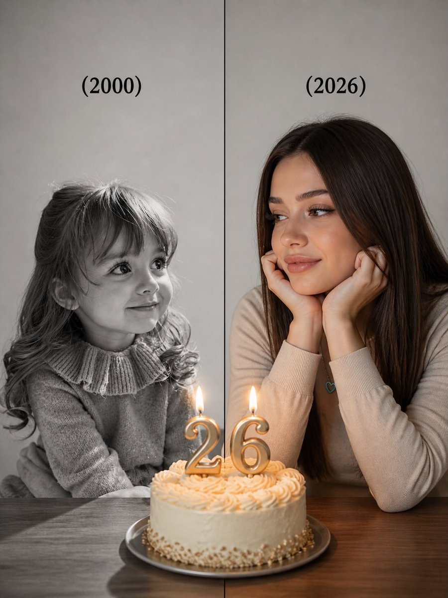 Realistic split-time portrait same person GPT Image 2 prompt example