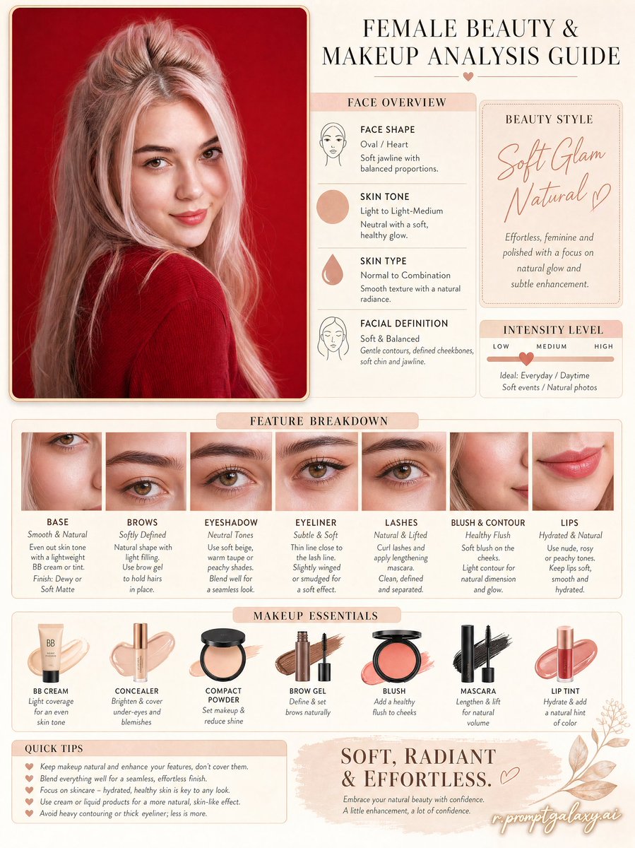 High-quality Female Beauty Makeup Analysis GPT Image 2 portrait prompt example