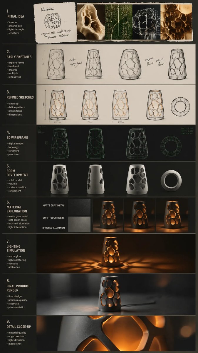 PART DESIGN PROCESS vertical multi-stage GPT Image 2 concept art prompt example