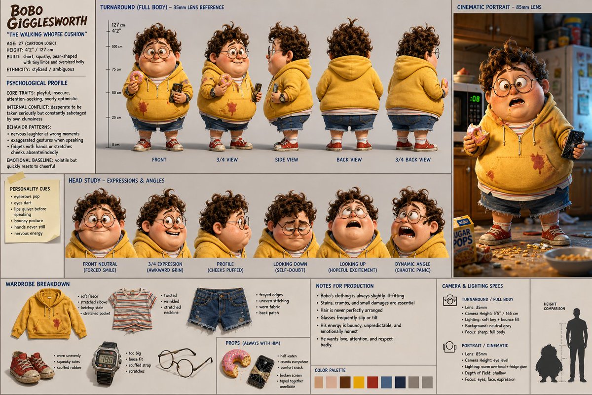 Cinematic film-production-grade character design sheet GPT Image 2 concept art prompt example