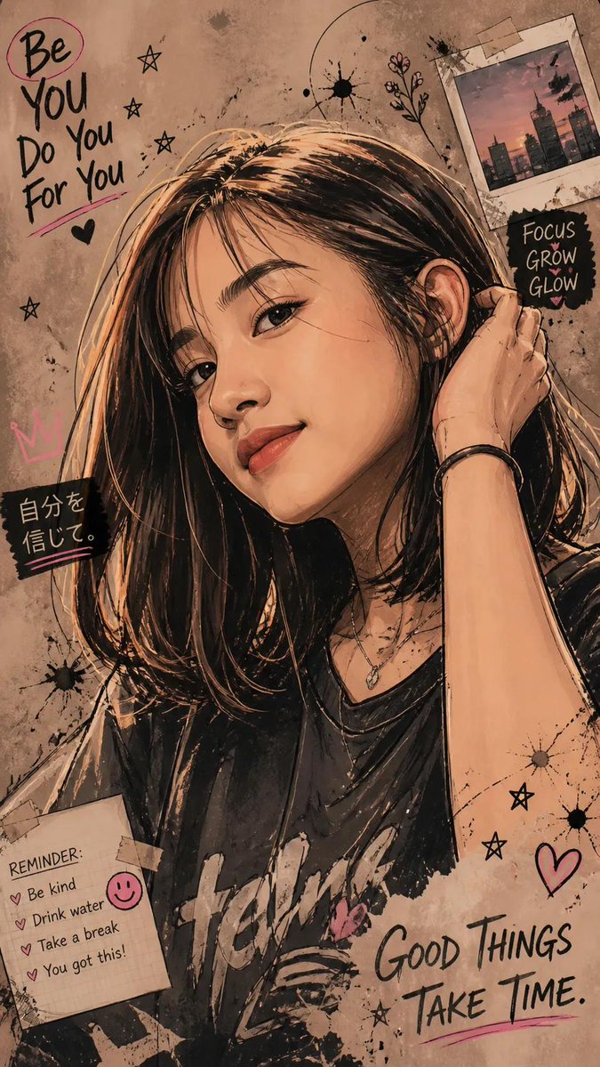 Stylized digital illustration young woman GPT Image 2 document prompt example