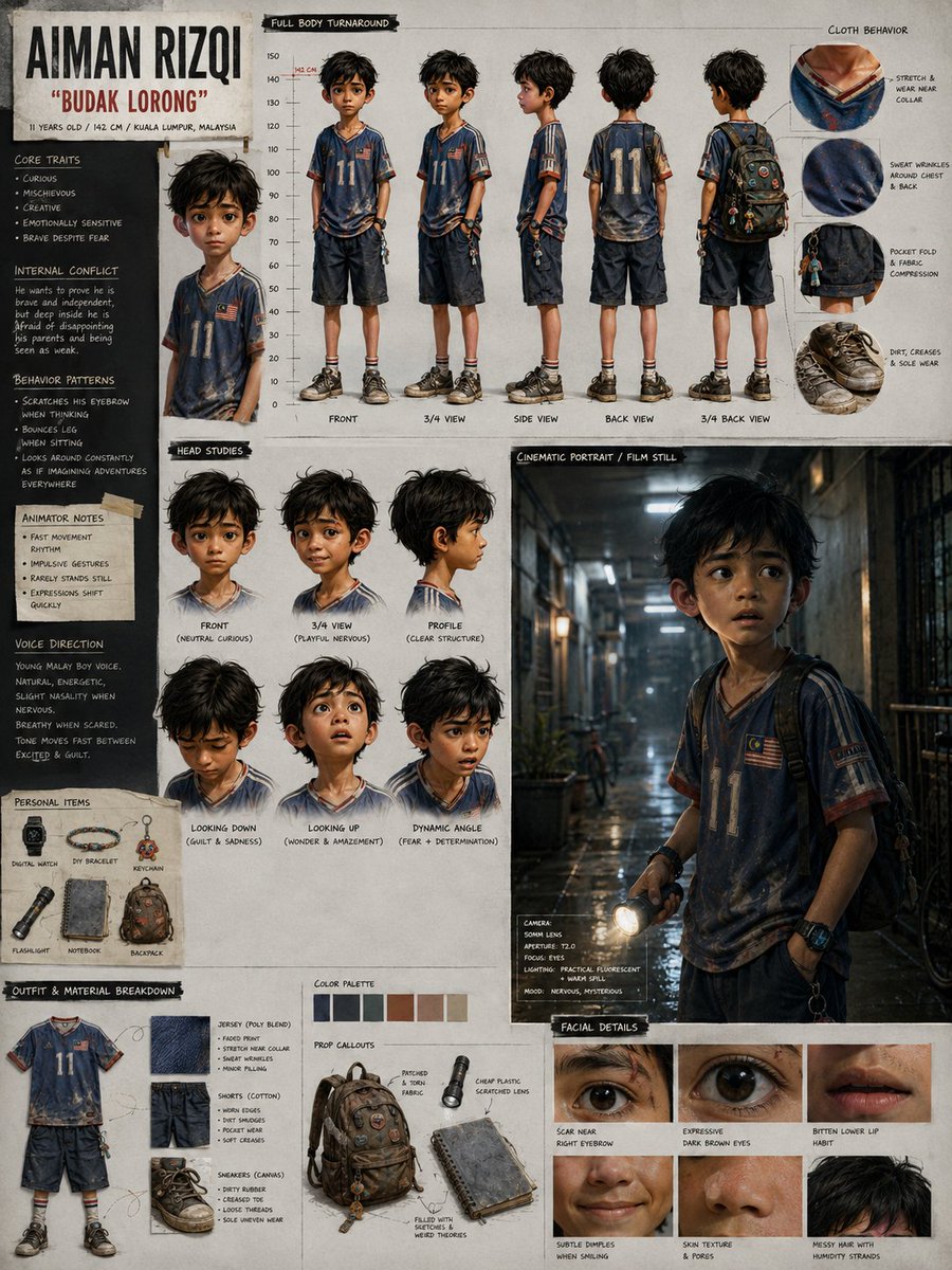 Cinematic film-production-grade character design sheet GPT Image 2 concept art prompt example