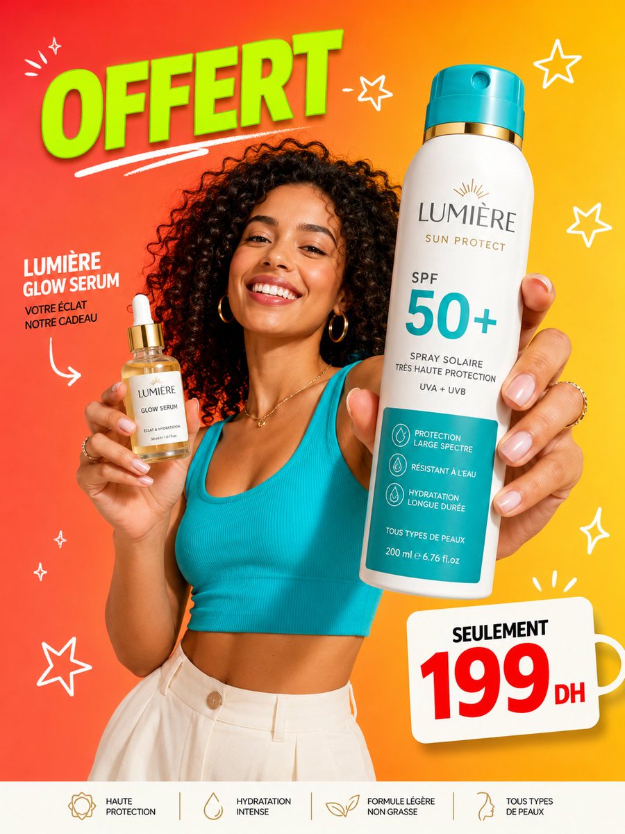 Vibrant high-energy beauty product advertisement GPT Image 2 portrait prompt example
