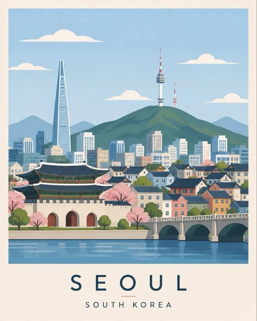 DESTINATION Seoul premium editorial travel GPT Image 2 poster design prompt example