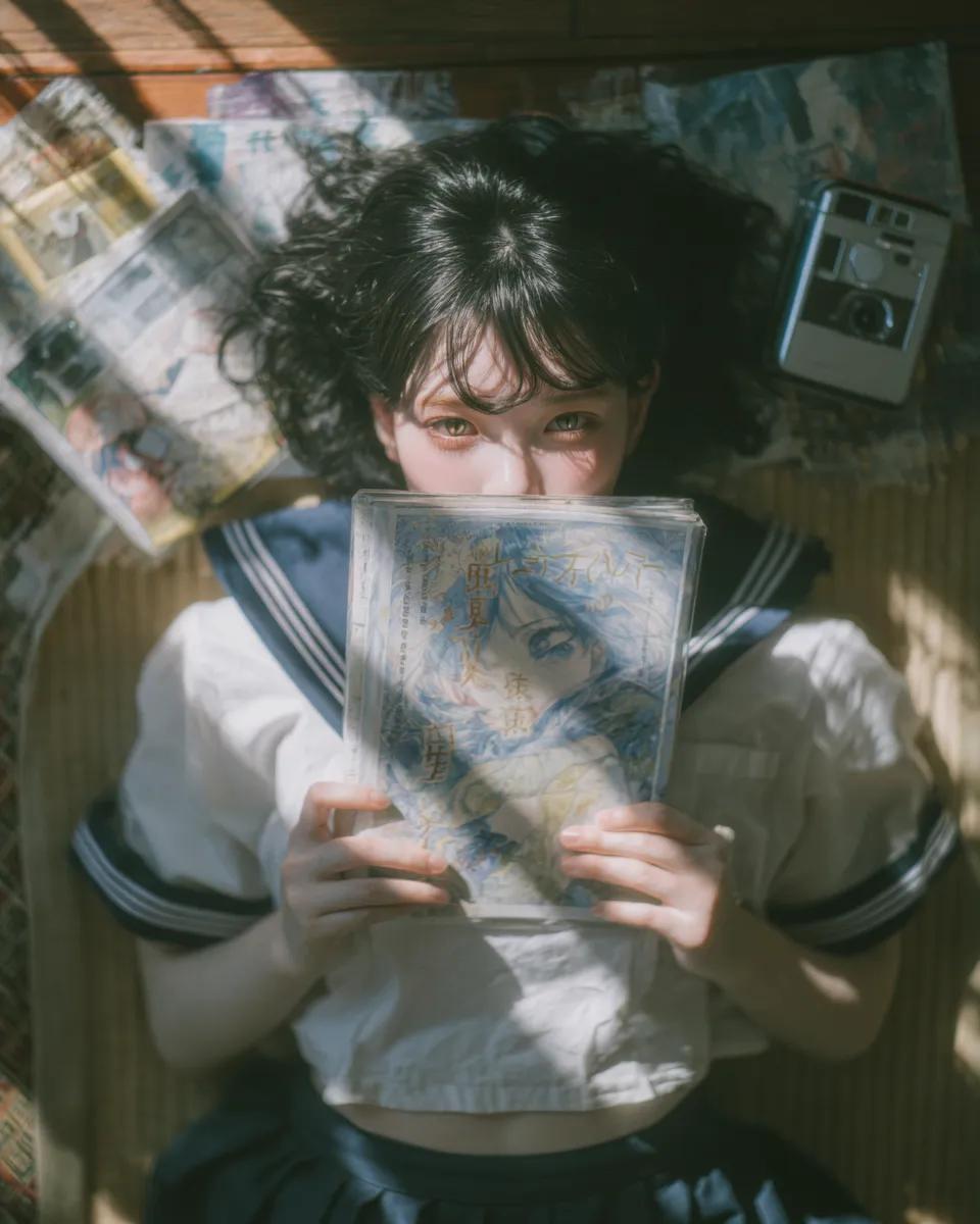 Japanese teenage girl wearing white GPT Image 2 concept art prompt example