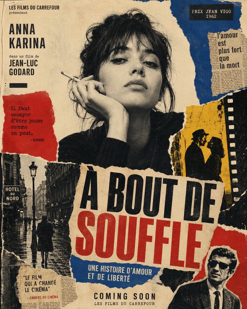 Vintage French New Wave movie GPT Image 2 poster design prompt example
