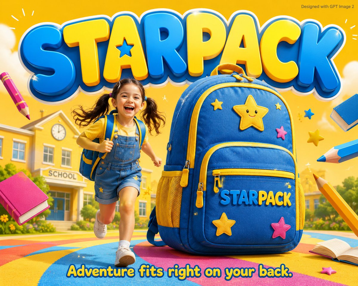 Colorful kids advertisement poster adorable GPT Image 2 poster design prompt example