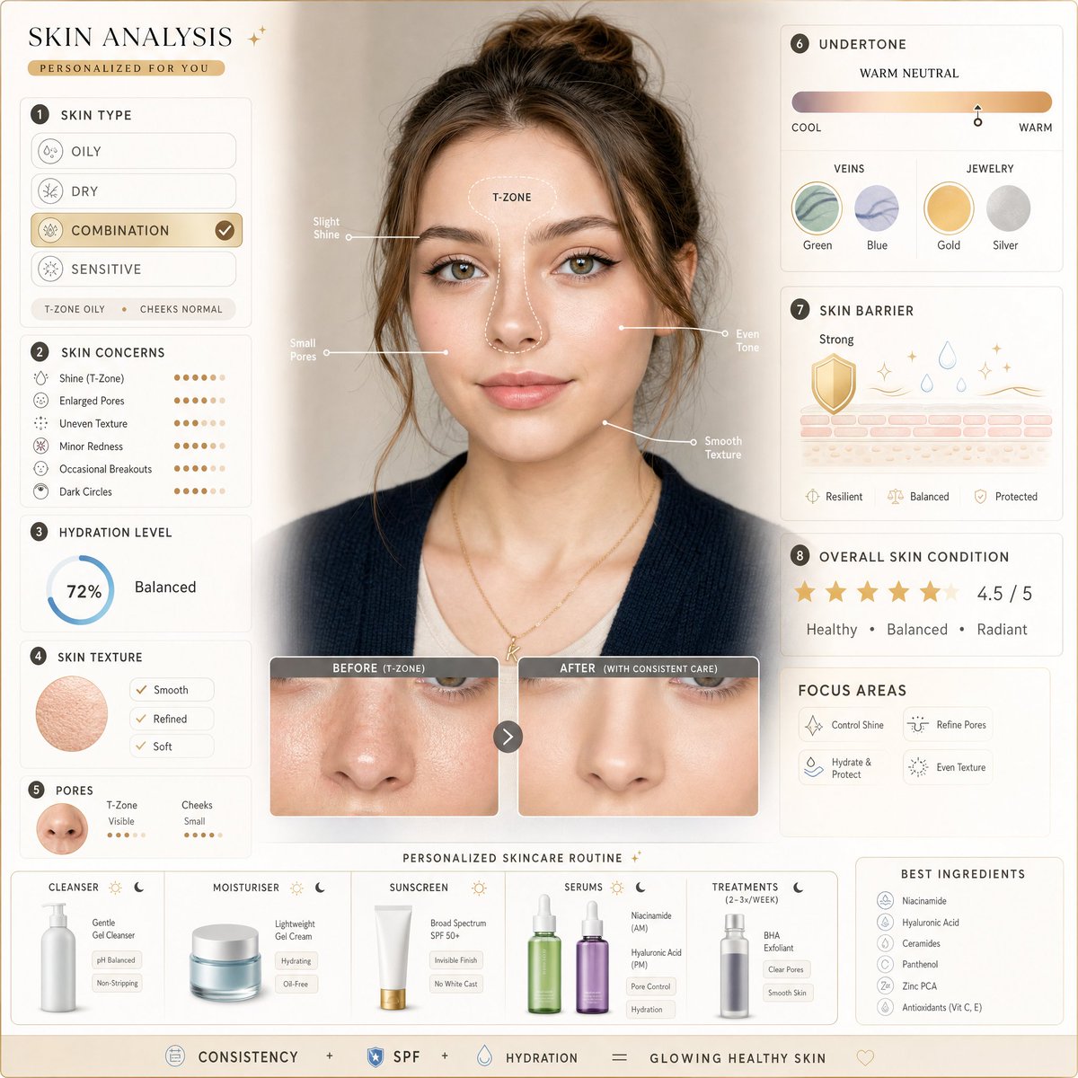 Visual skincare analysis graphic this GPT Image 2 image prompt example