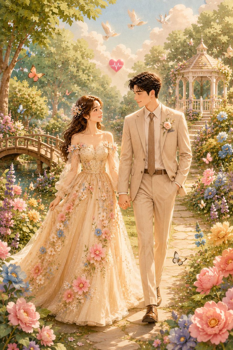 Couple Woman Beautiful flowing cream GPT Image 2 portrait prompt example