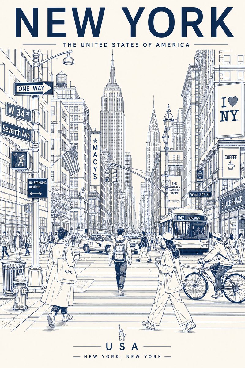 Minimalist ultra-high-resolution travel poster line-art GPT Image 2 poster design prompt example