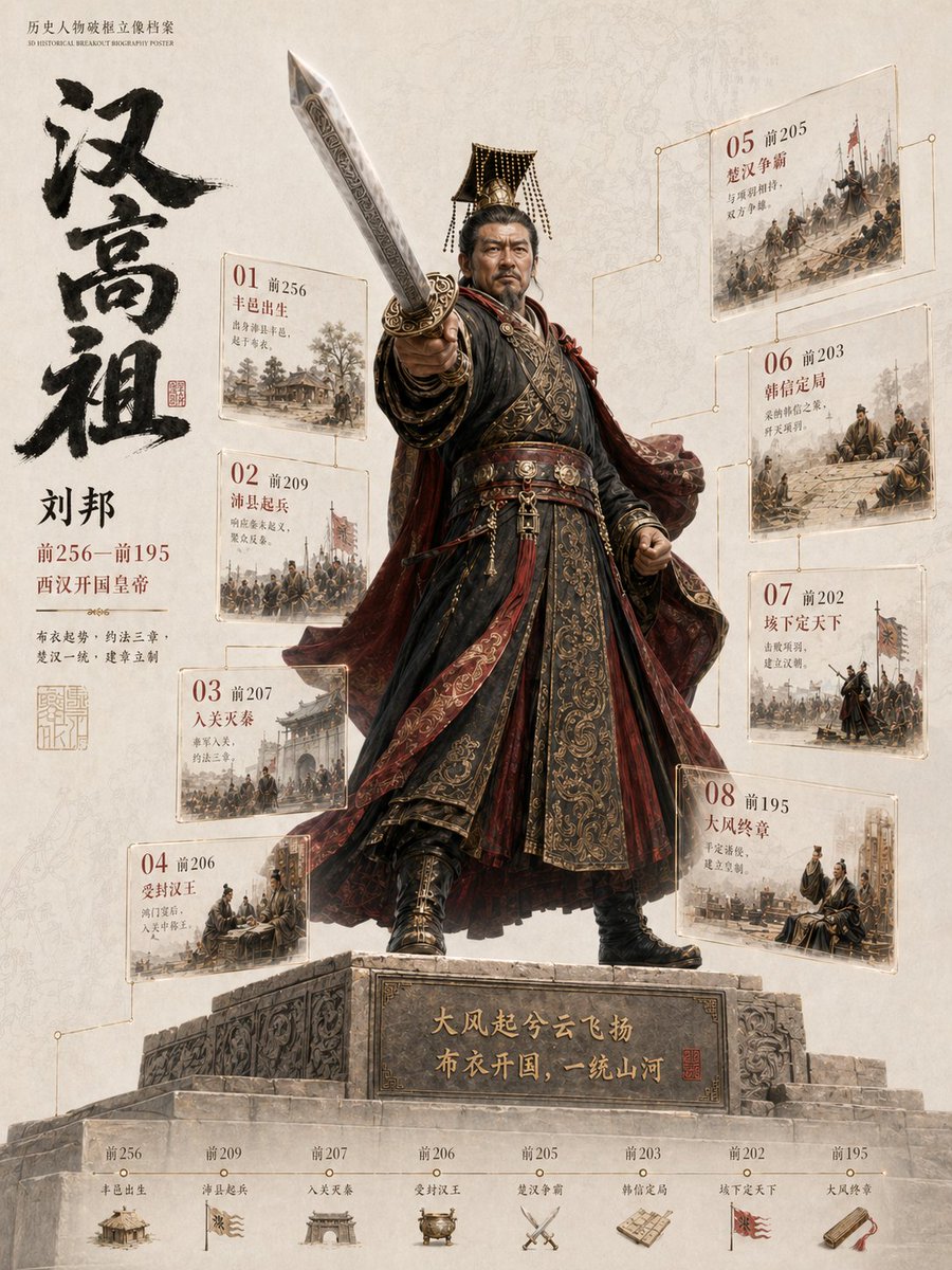 3D Historical Breakout Biography Poster GPT Image 2 poster design prompt example