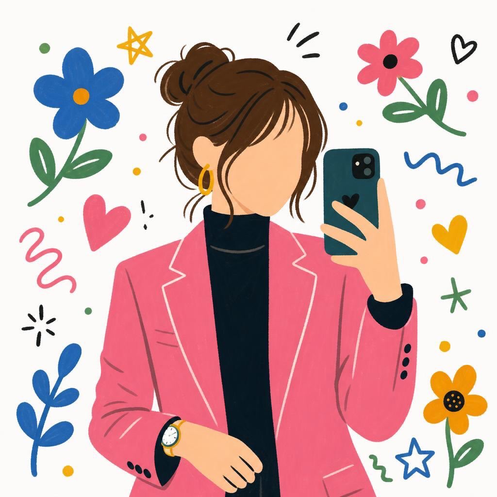 Cute faceless girl illustration modern GPT Image 2 portrait prompt example