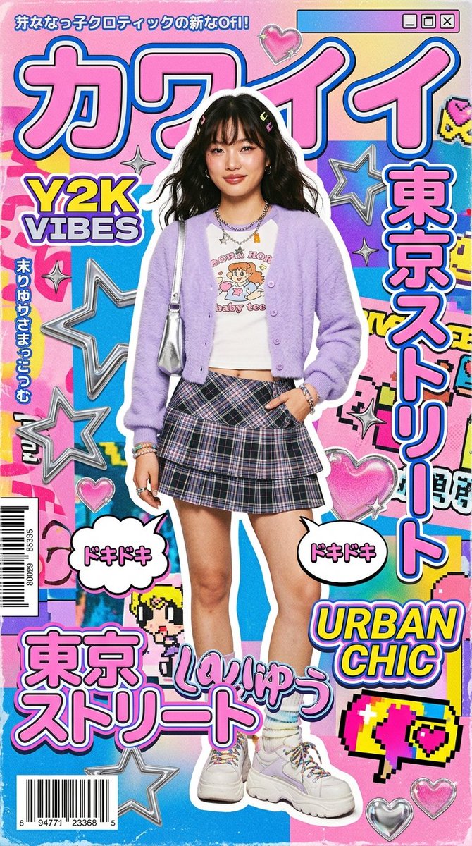 High-fashion kawaii Y2K editorial poster GPT Image 2 poster design prompt example