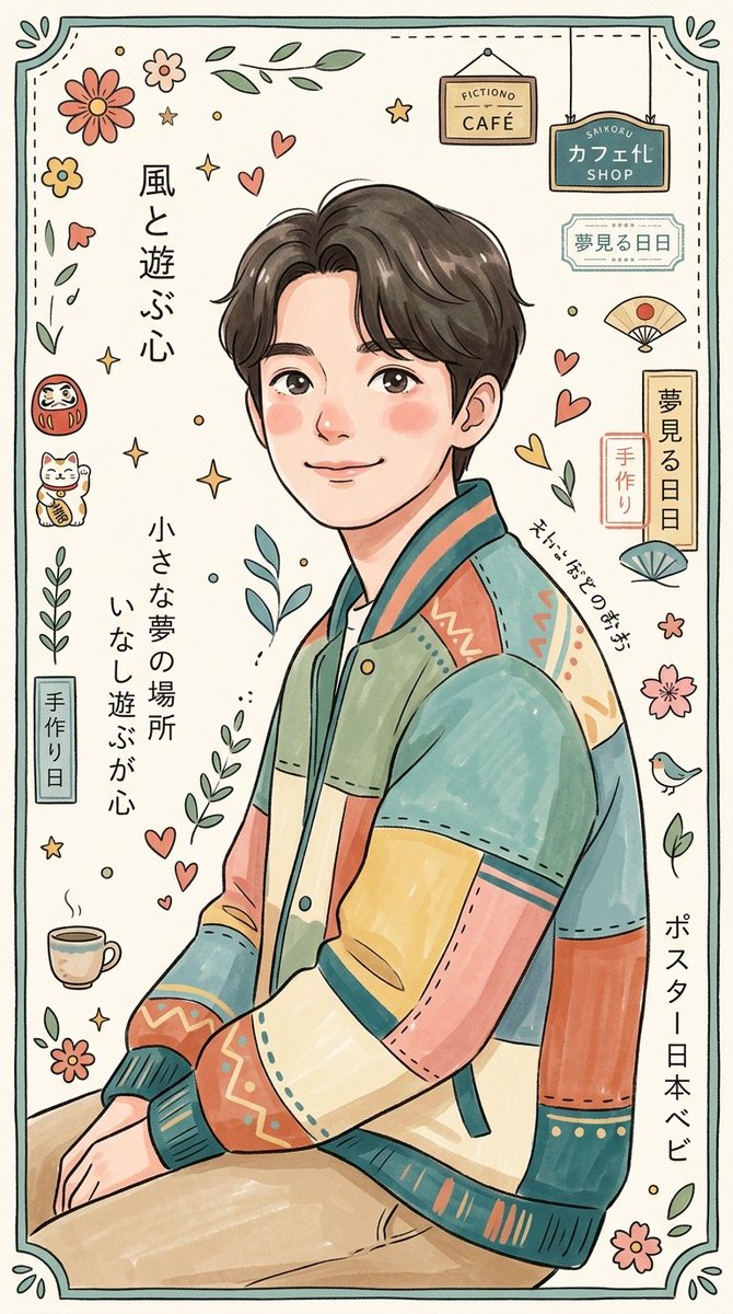 Cozy Japanese-inspired whimsical folk-art illustration GPT Image 2 poster design prompt example