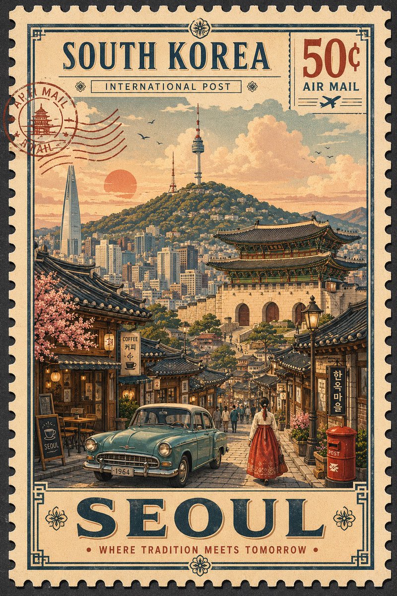 Ultra-detailed vintage postage stamp style GPT Image 2 poster design prompt example